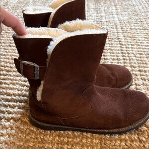 Birkenstock Brown Ankle Boots with Cream Lining